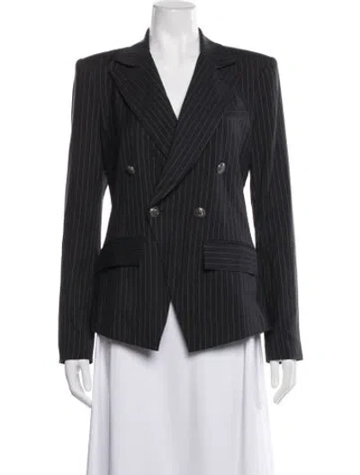 Pre-owned Ramy Brook Striped Blazer In Gray