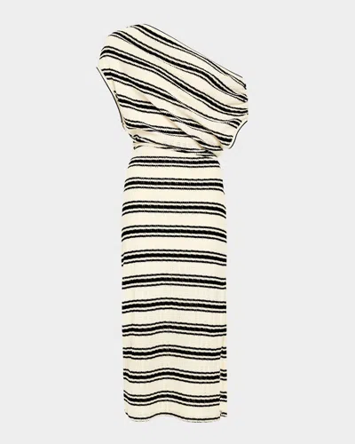 Ramy Brook Chet Striped Knit Midi Dress In Multi