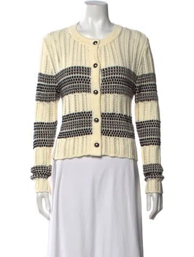 Pre-owned Ramy Brook Striped Crew Neck Sweater In Neutral