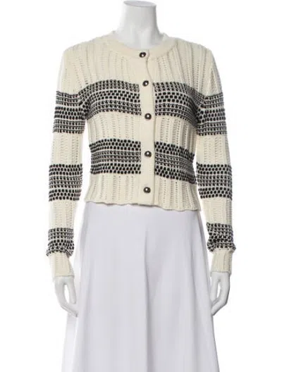 Pre-owned Ramy Brook Striped Crew Neck Sweater W/ Tags In Black/white