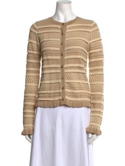 Pre-owned Ramy Brook Striped Crew Neck Sweater W/ Tags In Neutrals