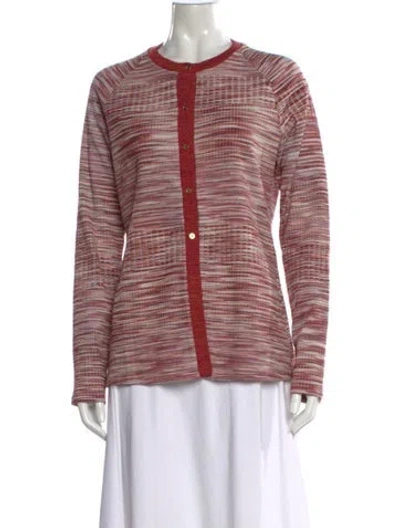 Pre-owned Ramy Brook Striped Crew Neck Sweater W/ Tags In Pink