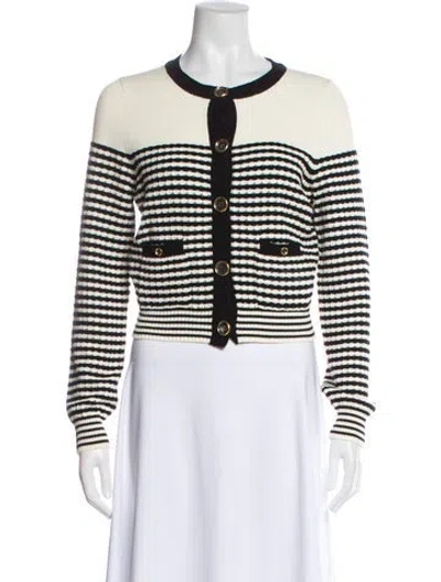 Pre-owned Ramy Brook Striped Crew Neck Sweater In White