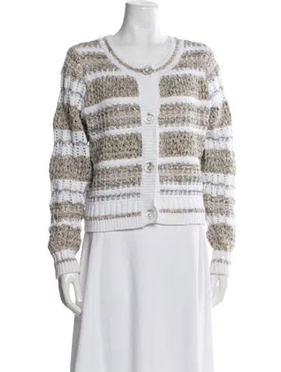 Pre-owned Ramy Brook Striped Evening Jacket In Neutral
