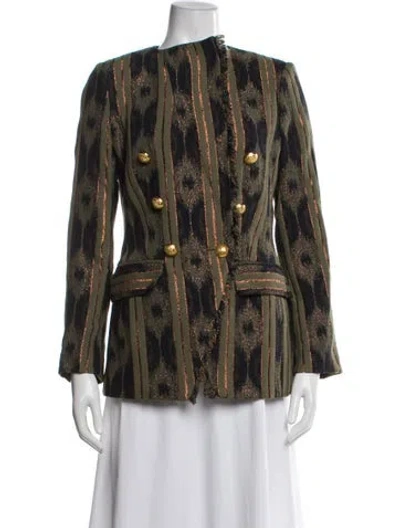 Pre-owned Ramy Brook Striped Evening Jacket W/ Tags In Green