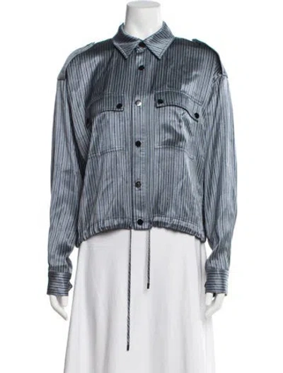 Pre-owned Ramy Brook Striped Jacket In Blue/metallic