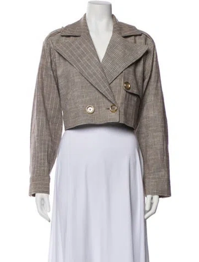 Pre-owned Ramy Brook Striped Jacket In Gray