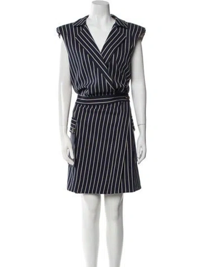 Pre-owned Ramy Brook Striped Knee-length Dress In Blue