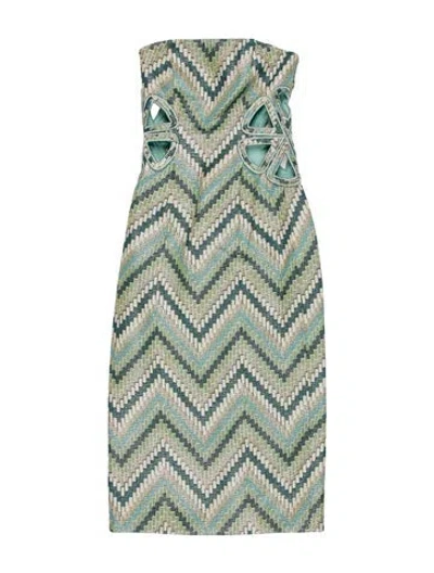 Pre-owned Ramy Brook Striped Knee-length Dress In Green