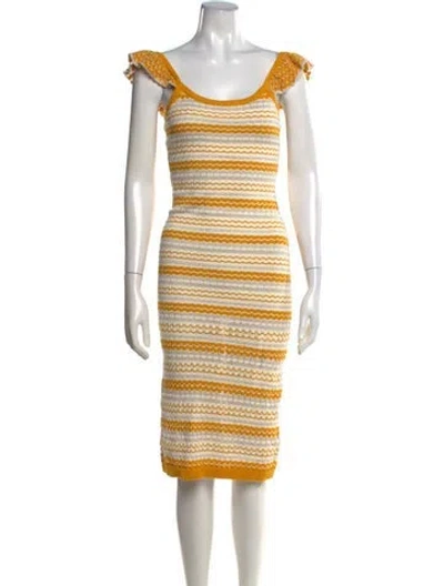 Pre-owned Ramy Brook Striped Knee-length Dress W/ Tags In Neutral