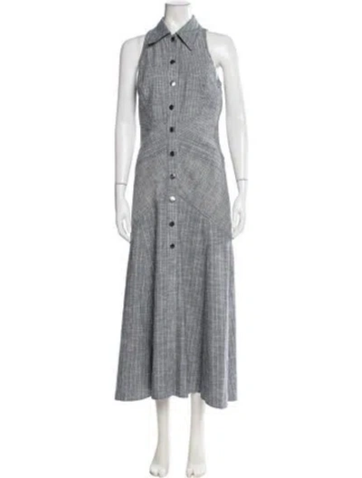 Pre-owned Ramy Brook Striped Long Dress In Gray