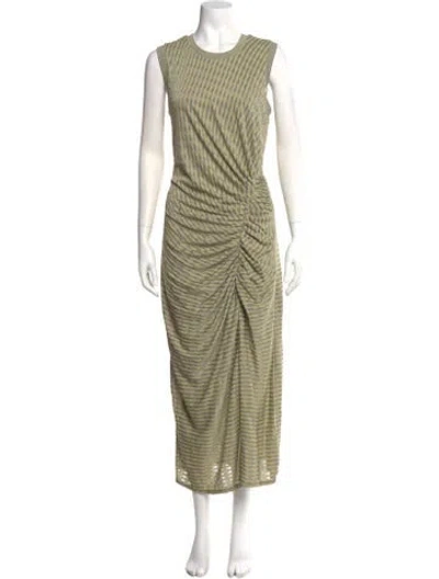 Pre-owned Ramy Brook Striped Long Dress In Green