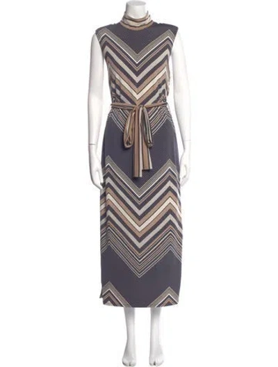 Pre-owned Ramy Brook Striped Long Dress In Multi