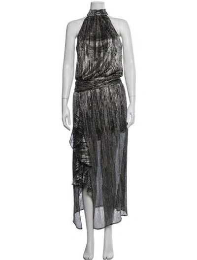 Pre-owned Ramy Brook Striped Long Dress In Neutrals