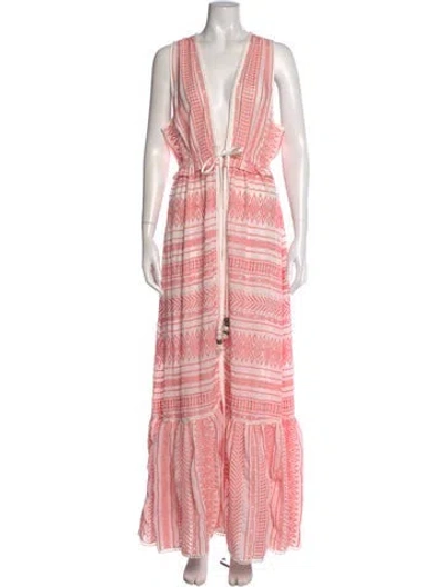 Pre-owned Ramy Brook Striped Long Dress In Pink