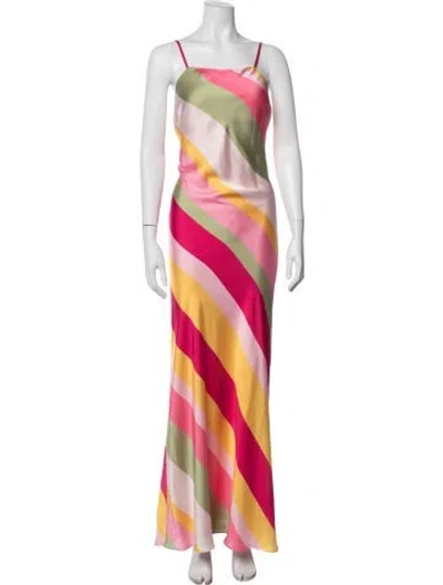 Pre-owned Ramy Brook Striped Long Dress In Pink