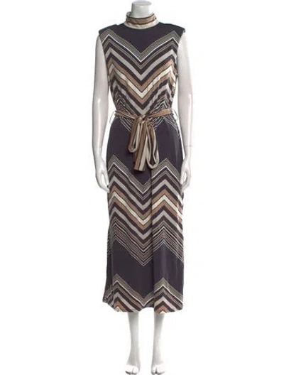 Pre-owned Ramy Brook Striped Long Dress W/ Tags In Multi