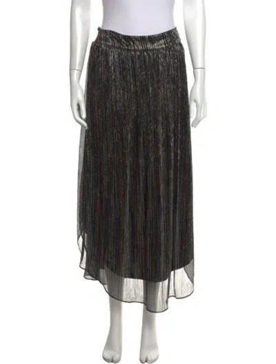 Pre-owned Ramy Brook Striped Long Skirt In Black