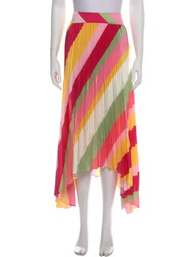 Pre-owned Ramy Brook Striped Long Skirt W/ Tags In Pink
