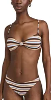 Ramy Brook Margaux Strapless Bikini Top In Beach Brown Stripe