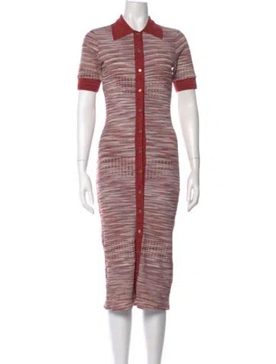 Pre-owned Ramy Brook Striped Midi Length Dress In Pink