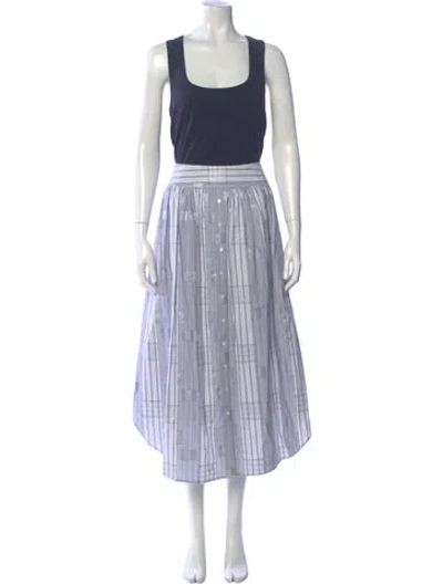 Pre-owned Ramy Brook Striped Midi Length Dress W/ Tags In Blue