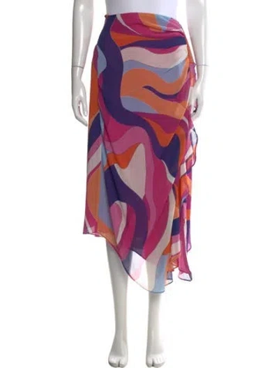 Pre-owned Ramy Brook Striped Midi Length Skirt In Multi