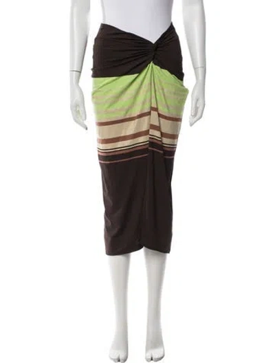Pre-owned Ramy Brook Striped Midi Length Skirt In Multicolor