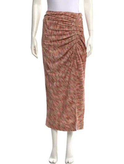 Pre-owned Ramy Brook Striped Midi Length Skirt W/ Tags In Neutral