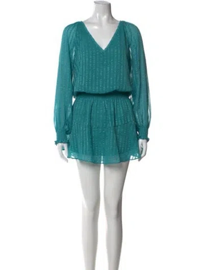 Pre-owned Ramy Brook Striped Mini Dress In Blue