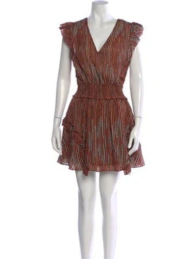 Pre-owned Ramy Brook Striped Mini Dress In Orange