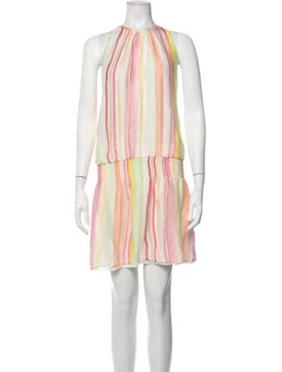 Pre-owned Ramy Brook Striped Mini Dress In Pink