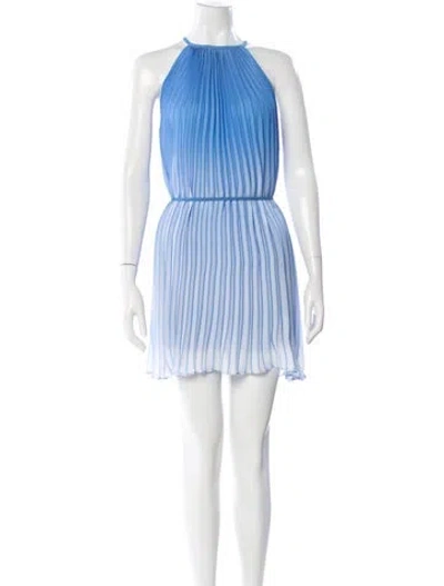Pre-owned Ramy Brook Striped Mini Dress W/ Tags In Blue