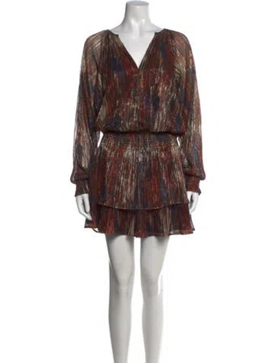 Pre-owned Ramy Brook Striped Mini Dress W/ Tags In Gold
