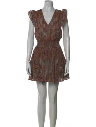 Pre-owned Ramy Brook Striped Mini Dress W/ Tags In Orange