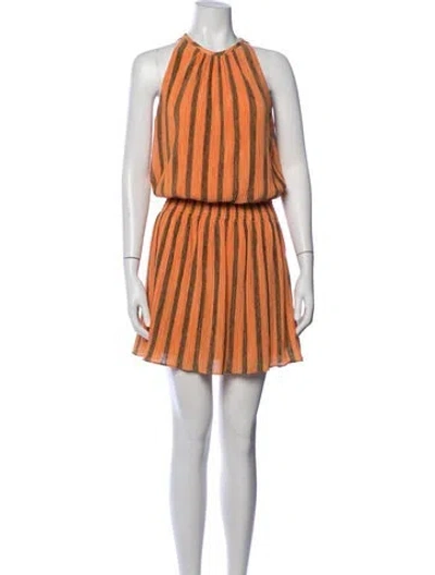 Pre-owned Ramy Brook Striped Mini Dress W/ Tags In Orange