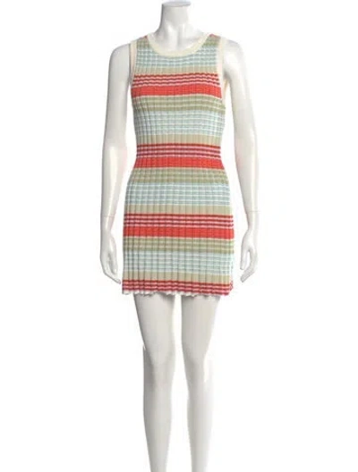 Pre-owned Ramy Brook Striped Mini Dress In White