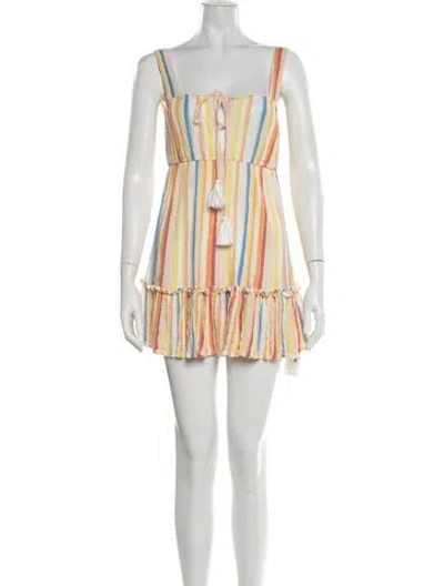 Pre-owned Ramy Brook Striped Mini Dress In White