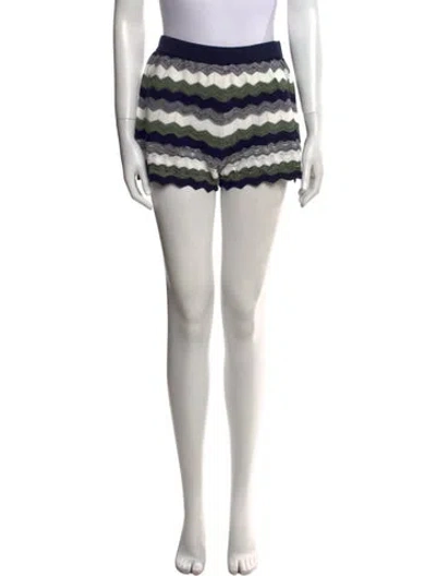 Pre-owned Ramy Brook Striped Mini Shorts In Blue