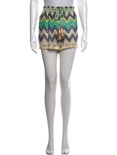 Pre-owned Ramy Brook Striped Mini Shorts In Green