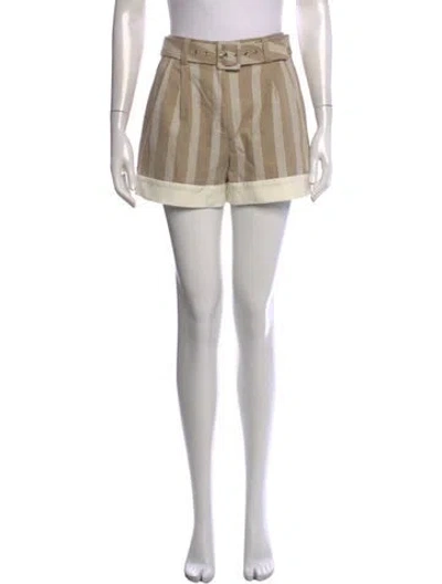 Pre-owned Ramy Brook Striped Mini Shorts In Neutrals