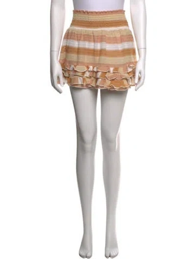 Pre-owned Ramy Brook Striped Mini Skirt In Neutrals