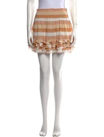 Pre-owned Ramy Brook Striped Mini Skirt In Neutrals