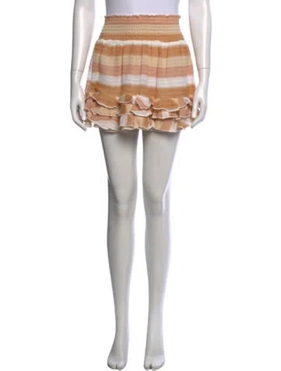 Pre-owned Ramy Brook Striped Mini Skirt In Neutrals