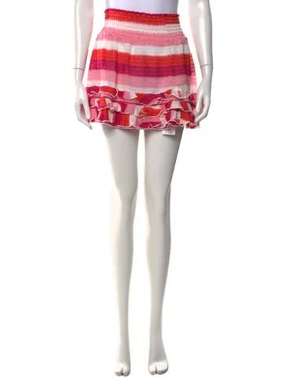 Pre-owned Ramy Brook Striped Mini Skirt In Orange