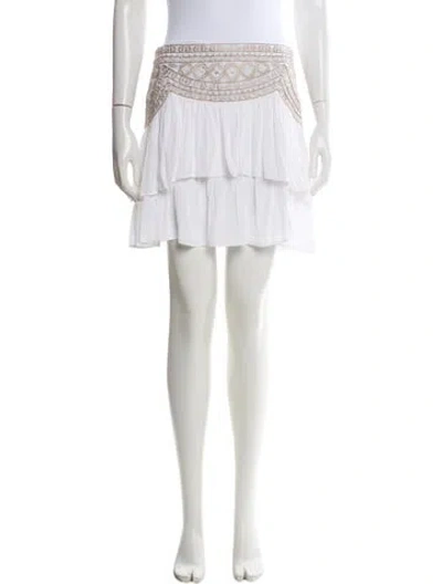 Pre-owned Ramy Brook Striped Mini Skirt In White