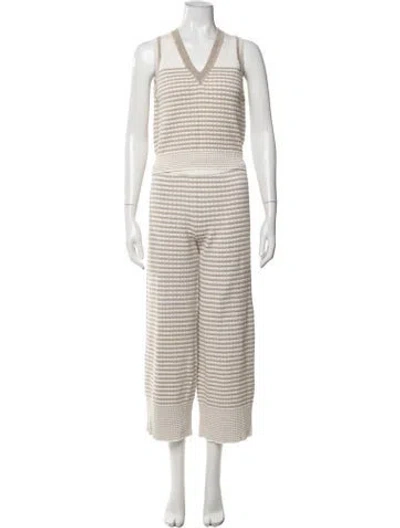 Pre-owned Ramy Brook Striped Pant Set In Neutral