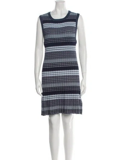 Pre-owned Ramy Brook Striped Scoop Neck Sweater W/ Tags In Blue