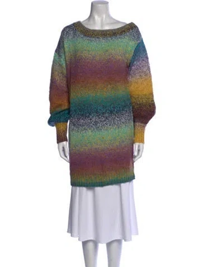 Pre-owned Ramy Brook Striped Scoop Neck Sweater W/ Tags In Multi