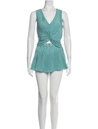 Pre-owned Ramy Brook Striped Skirt Set In Blue